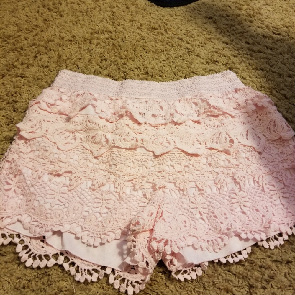 Large pink lace shorts never worn